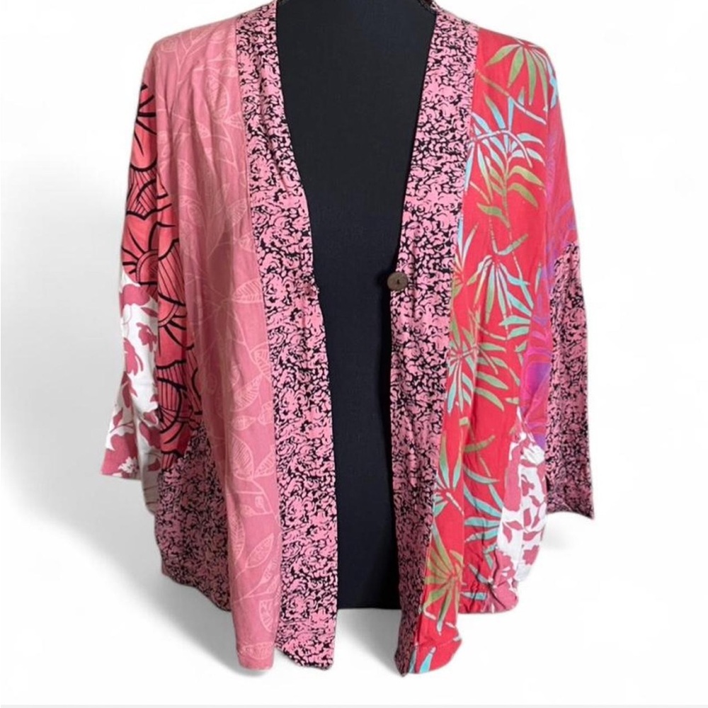 Wild Thing Wild Woman Mixed Print Patchwork Boho/Festival Kimono L/XL - Picture 2 of 5